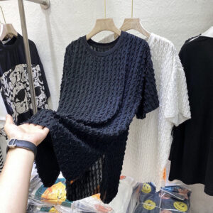 Short Sleeve Loose Large Slim Mid Length Shirt Women | 1174