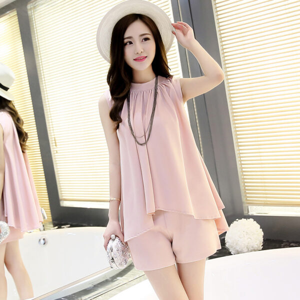 Women's Tops Slim Shorts Two-piece Set Trendy Breathable | 1177 - Image 3