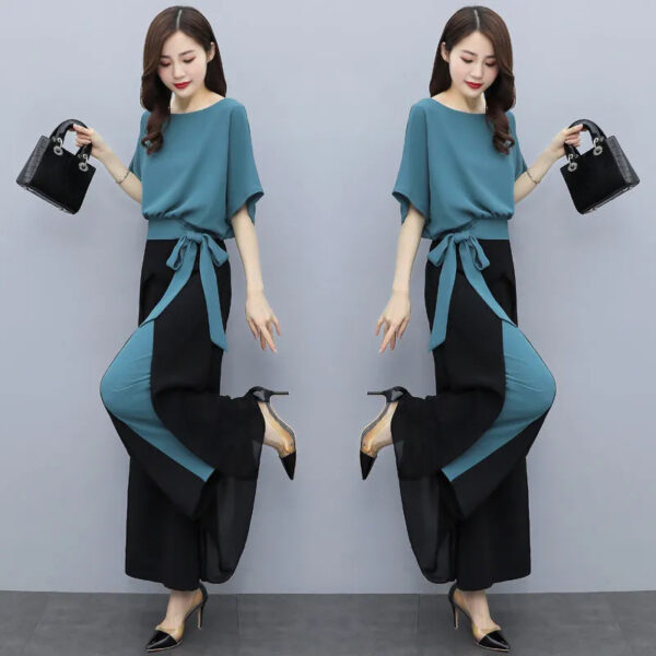 goddess style fashionable drape stylish slim two-piece suit | 1152 - Image 2