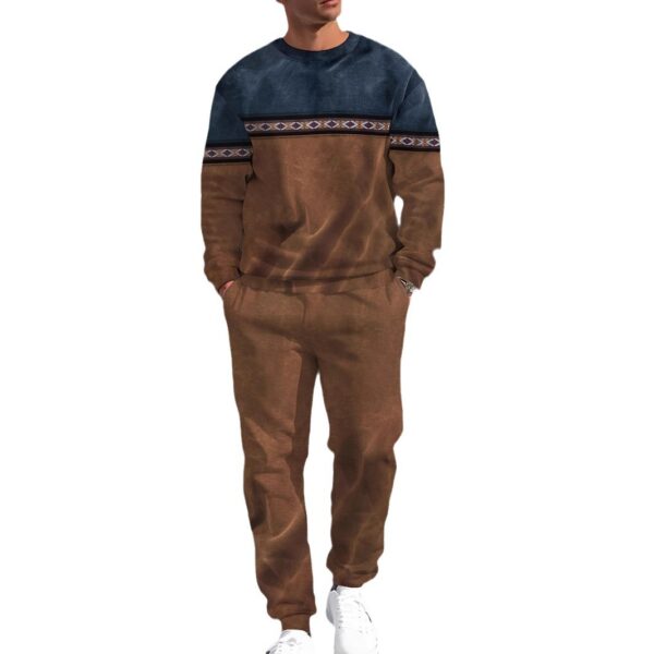 sports leisure men's round neck sweatshirt sweatpants suit | 1166 - Image 9