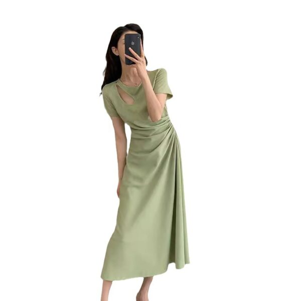 French temperament slim design waist Hepburn style long dress | 1135 - Image 5