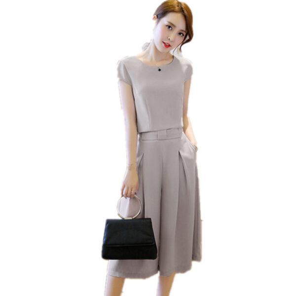ethnic style loose fashion cropped wide leg pants two-piece set  | 1201 - Image 5