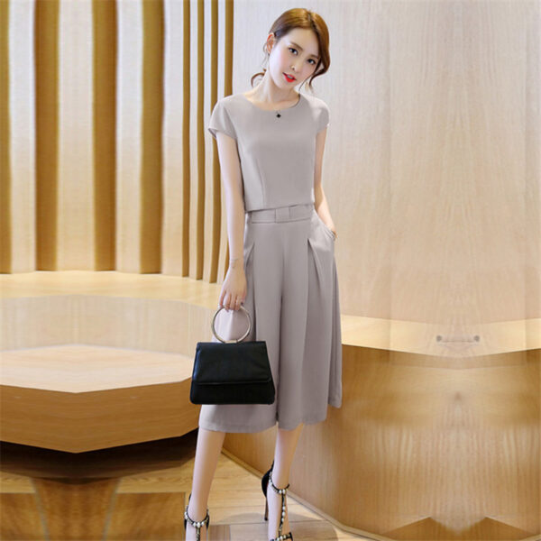 ethnic style loose fashion cropped wide leg pants two-piece set  | 1201 - Image 3