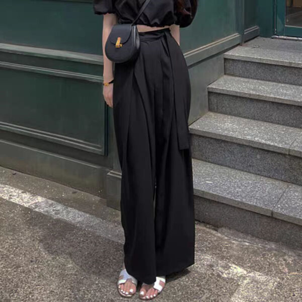 Korean style niche drape wide-leg trousers elegant gray commuting temperament women's trousers | 1212 - Image 2