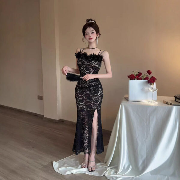 Lace Stereo Flower Suspender Dress | 1200 - Image 3