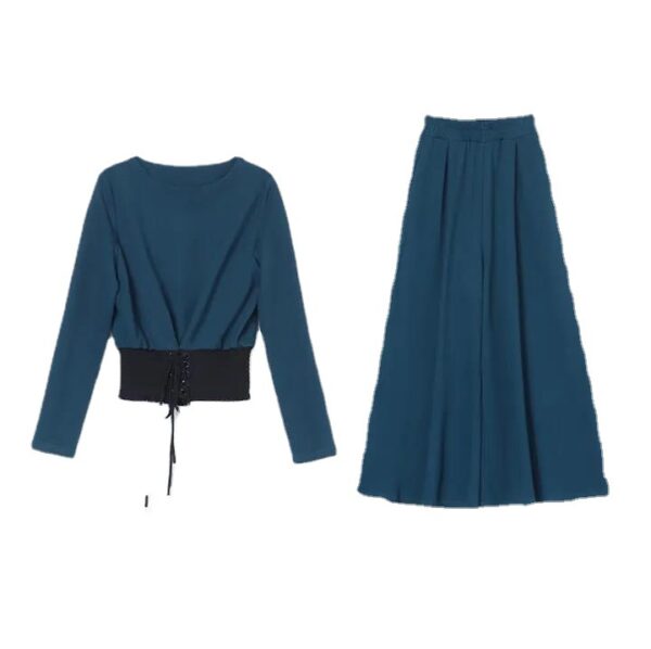 Two-piece Fashion Temperament Wide-leg Pants Set | 1203 - Image 5