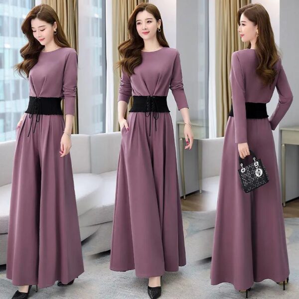 Two-piece Fashion Temperament Wide-leg Pants Set | 1203 - Image 2