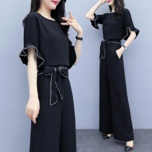 royal sister temperament high waist slimming stylish casual two-piece suit | 1215
