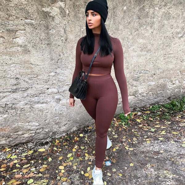 sports long-sleeved 2-piece suit women's clothing | 1207 - Image 4